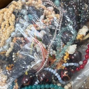 12$/1 lb of stone/ bead random jewelry for wearing and/or crafting some vintage
